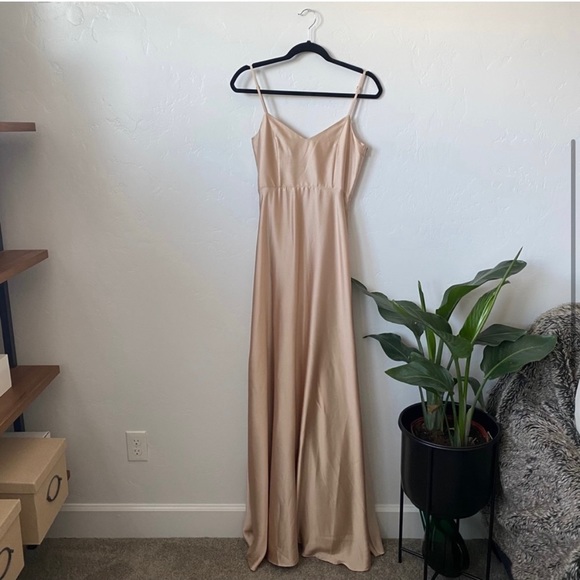SMYM | Champagne Luxe Satin Faith Maxi Dress - Picture 4 of 11